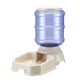 thumbnail image 2 of Paquete de 2 comederos automáticos para gatos y dispensador de agua en juego para perros pequeños y medianos, cachorros y gatitos, gran capacidad, 1 galón x 2, color blanco, 2 of 2