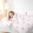 thumbnail image 5 of Homewish Cute Bowtie Ribbon Bedding Comforter Set,Princess Bow Knot Twin Comforter Sets,White Pink Bedding Set For Girls Kids,Ultra Soft Home Decor Reversible,2 Pieces, 5 of 9