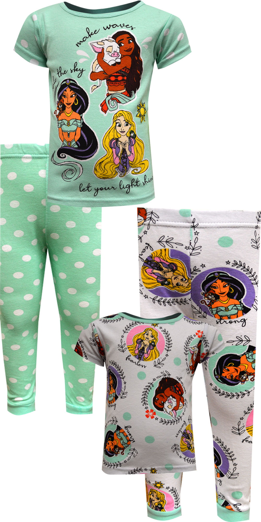 Details about   Character Girl's 4-piece Pajama Set 