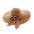 thumbnail image 3 of Fewfanhot Women Wide Floppy Brim Straw Sun Hat, UPF Foldable Beach Hat with Satin Bow Decor for Travel Pool, 3 of 5