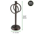 mDesign Steel Bathroom Towel Rack Holder Stand with 2 Hanging Rings Bronze