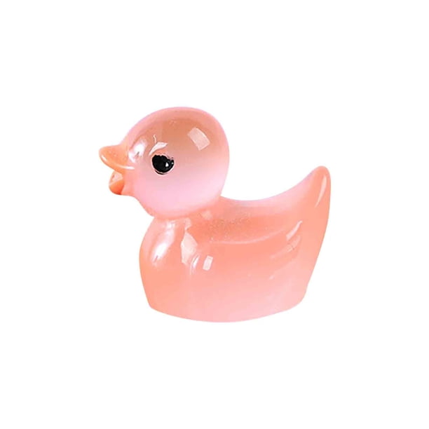 100Pcs Colorido Luminoso Pato Resina Figurina Conjunto, 1.7x1.4cm Mini para Jardín Terrario Bricolaje Artesanía Pastel Y Decoración de Plantas