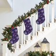 thumbnail image 5 of Lsque 18 Inches Christmas Purple Snowflakes Pattern Christmas Stockings Hanging Ornaments,Knitted Xmas Fireplace Hanging Stocking,Holiday Decoration, 5 of 8