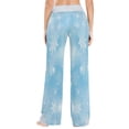 thumbnail image 5 of Women's Long Sleep Pants Home Pants Sleep Pants Wide-Leg Pants Design Elastic Fabric Casual Pants M Blue Snowflake, 5 of 7