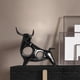 thumbnail image 2 of Escultura nórdica, estatua artística de Animal, adornos artesanales de resina creat, decoración de escritorio para el hogar, Oficina y 20.5x7.5x21cm Negro Baoblaze Estatuilla de vaca, 2 of 8