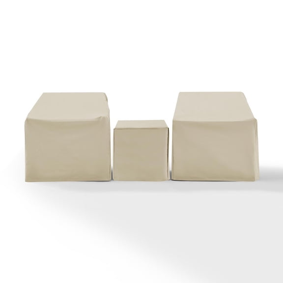 Patio Furniture Cover Set - 3 Piece Vinyl Covers for Armchairs & Table - Washable Outdoor Protection