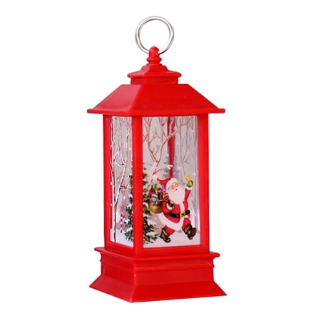 

JULYING Exquisite Christmas Flame Light Elk/Snow/Santa Claus Pattern Hanging Lamp Decor