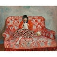 thumbnail image 3 of Henri Lebasque 24x20 Black Modern Framed Museum Art Print Titled - Young Girl Sewing on a Sofa (circa 1925), 3 of 5