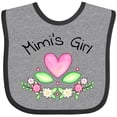 thumbnail image 3 of Inktastic Mimi's Girl- Heart Flowers Girls Baby Bib, 3 of 4