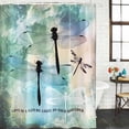 thumbnail image 2 of Turquoise Ombre Dragonfly Bathroom Shower Curtains with 12 Hooks Polyester Waterproof Shower Curtain for Stalls and Bathtubs Abstract Modern Art Gradient Decorative Bathroom Curtain 72x72 Inches, 2 of 9