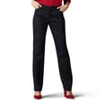 thumbnail image 1 of Pantalones Lee para mujer, sin arrugas, corte holgado, pierna recta, color negro, 1 of 3