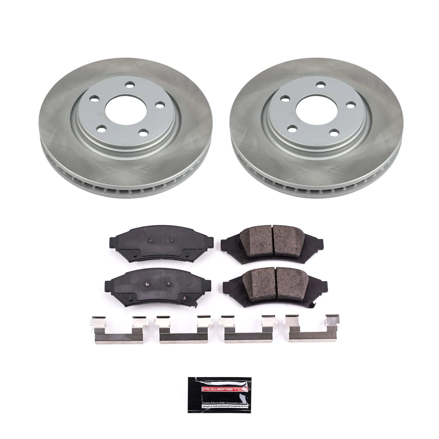 PowerStop Front Semi-Coated Rotor and Low-Dust Ceramic Brake Pad Kit SC1586