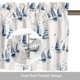 thumbnail image 6 of Sailboats Valance Curtain Summer Blue Boat Seagull Beige Background Window Valances Rod Pocket Short Curtains Window Treatments for Kitchen Bedroom Bathroom Laundry 60" x 18", 6 of 9