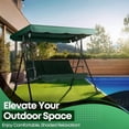 thumbnail image 2 of Replacement Canopy for Outdoor Swing - 75" x 52" / 1.90m x 1.32m 2 Seat Bench Glider Swings Shade Fabric UV Weather Waterproof for Outdoor Garden Patio Yard Park Porch Seat Furniture, Green, 2 of 8