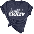 thumbnail image 1 of Camiseta de algodón para mujer con estampado loco: camiseta gráfica única para llevar a diario de forma informal, 1 of 3