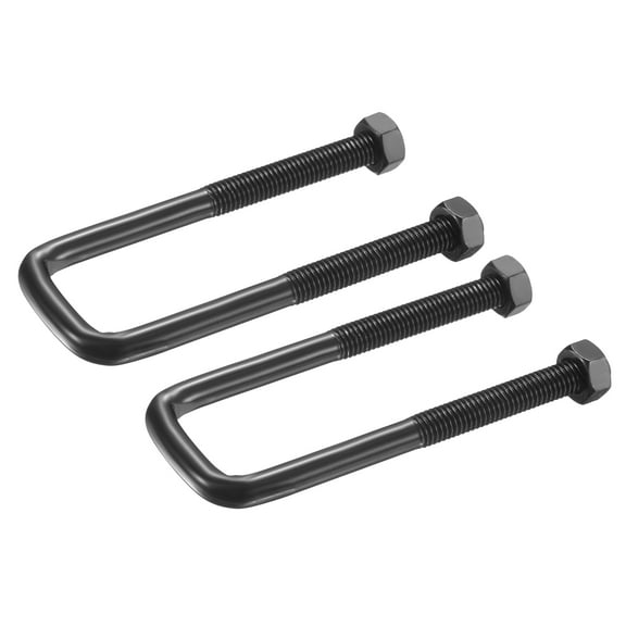 2 Sets M8 Square U-Bolts, 25mm Width 100mm Length 304 Stainless Steel with Nuts