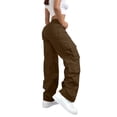 thumbnail image 4 of Cargo Pants Women Wide Leg Elastic High Waisted Lightweight Hiking Pants Casual Baggy Fashion Streetwear Y2k Outfits, M, 4 of 4