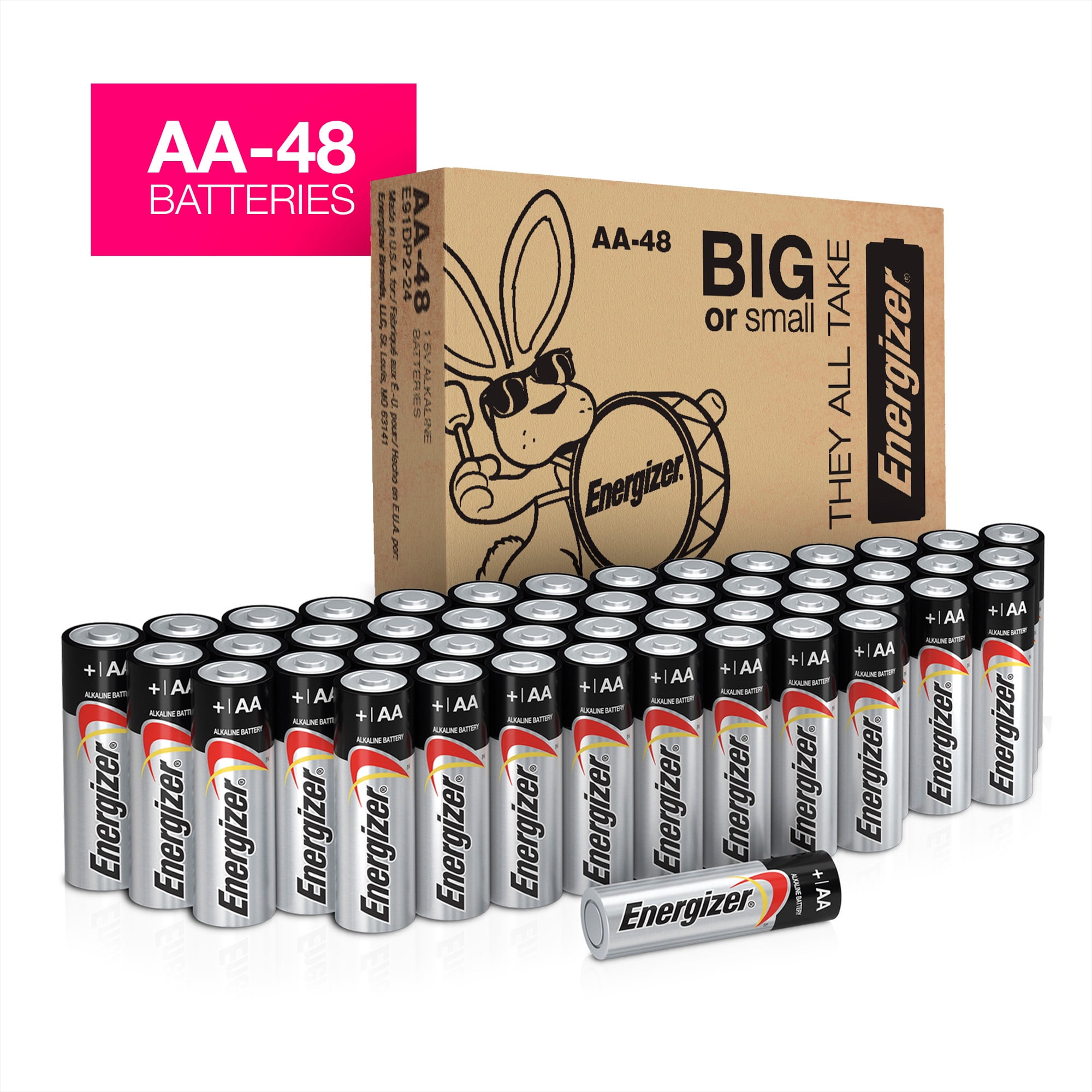 Energizer MAX AA Batteries (48 Pack), Double A Alkaline Batteries