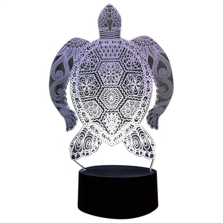 

3D Hologram Lamp Turtle Night Light Optical Illusion Lamp LED Turtle Lights | Colorful 3D Illusion Lamp Effect Sea Turtle Lamp LED Hologram Touch