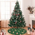 thumbnail image 7 of Pofeuu green Christmas Element Print Christmas Tree Skirt, Merry Christmas Skirt Xmas Tree Ornaments for Xmas Holiday Party Decorations-30", 7 of 7