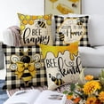 thumbnail image 3 of Yoyauz Bee Pillowcase, Decorative Embrace Pillowcase Honey Bee Pillowcase Cotton Linen Outdoor Indoor Square Cushion Cover For Home Sofa Sofa 18"×18" Yellow, 3 of 3