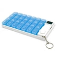 thumbnail image 4 of Recipiente para tabletas con temporizador de almacenamiento de medicamentos electrónicos Dispensador semanal de pastillas de 28 cuadrículas, 4 of 8