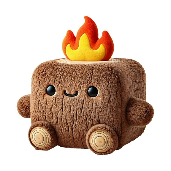 HJJLRH Funny Campfire Plush Toys, Fake Fire Firewood Plush Pillow for Outdoor Camping Room Decor, Soft Simulation Bonfire Stuffed Plushies Doll Kids Pleasantly Surprised Gifts