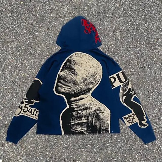 Sudadera con capucha Y2K para hombre y mujer, con estampado gráfico de letras de hip hop, de gran tamaño, estilo gótico, ropa para hombre