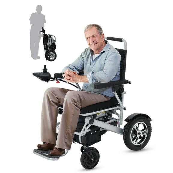 30 Miles Long Travel Range, Electric Wheelchair for Adults Power Wheelchairs Lightweight Foldable All Terrain Motorized Wheelchair for Seniors Compact Portable Airline Approved