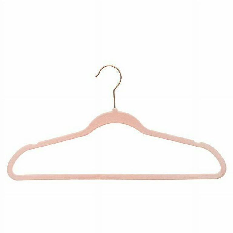 SONGMICS Velvet Hangers, 30 Pack, Non-Slip Clothes Hanger with Rose Gold Color Swivel Hook, Space-Saving, for Coat, Shirt, Dress, Trousers, Tie, 17.7