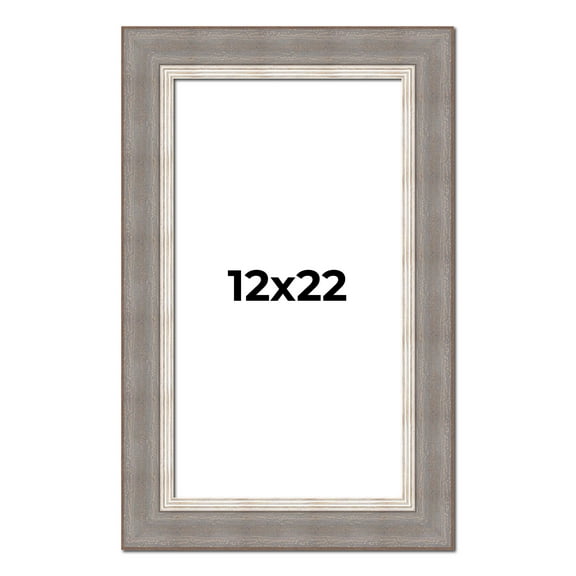 12x22 Frame Grey Real Wood Picture Frame Width 2.75 Inches | Interior Frame Depth 0.5 Inches |
