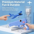 thumbnail image 3 of Dinosaur Foam Glider Launcher Toy, 8''Catapult Flying Airplane Toys with 3 Easy-Load Mechanism, Crash-Resistant Styrofoam Plane for Outdoor Backyard Games, Fun Birthday Gifts (Pink,S 1+1), 3 of 9