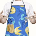 thumbnail image 2 of Women Men Adjustable Bib Apron with Pockets Yellow Tulip Cooking Kitchen Aprons, 2 of 7