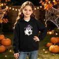 thumbnail image 5 of BLTIBY Girls Boys Halloween Hoodie Sweatshirts Casual Pullover Pumpkin Graphic Fleece Tops Stylish for Casual Daily Wear with Pockets Black 8 3-4 Years, 5 of 9