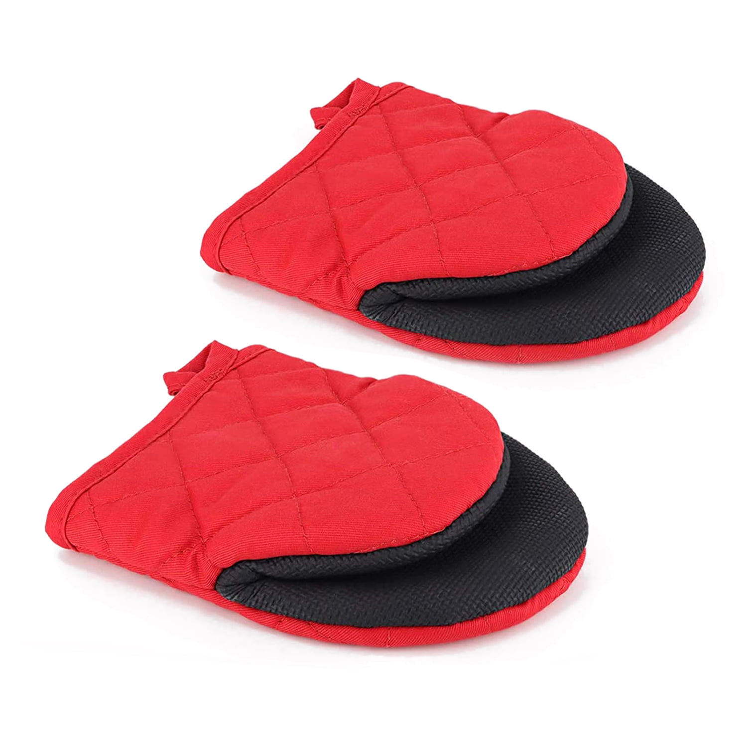 2pcs, Polyester Oven Mitts, Short Heat Resistant Mitts, Microwave