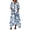 1699#Blue, variant on Heisall 2026 Spring Summer Boho Floral Printed Linen Maxi Dress V Neck Batwing Sleeve Oversized Kaftan Dresses with Pockets