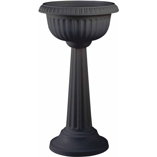 Bloem Grecian Urn Pedestal Planter 18" Black by Bloem LLC