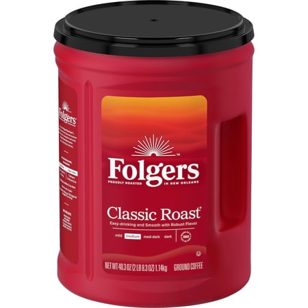 Folgers Classic Roast Ground Coffee, 40.3-Ounce (2 pack)