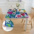 thumbnail image 2 of HAOXIT  Spring Otomi Birds Folk Art Fabric Tablecloth, Rectangle, Colorful Otomi Folk Art Water and Stain Resistant, No-Iron Fabric Tablecloth 52*52, 2 of 8