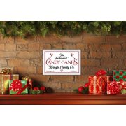 Old Fashioned Candy Canes Kringle Candy Co 13.5 x 19.5 Framed Christmas Wall Decor Sign Poster