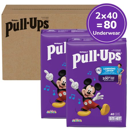 PULL-UPS BOYS’ POTTY TRAINING PANTS, 5T-6T (46+ LBS), 80 COUNT (SELECT FOR MORE)