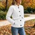 thumbnail image 4 of Plus Size Jackets for Women Quilted Lightweight Button Down Puffer Jacket Coats Padded Outwear with Pockets, 4 of 7
