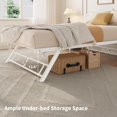 thumbnail image 4 of Twin Pop Up Trundle Bed Frame,Trundle Day Bed with Lockable Casters,Foldable Metal Platform,White, 4 of 7