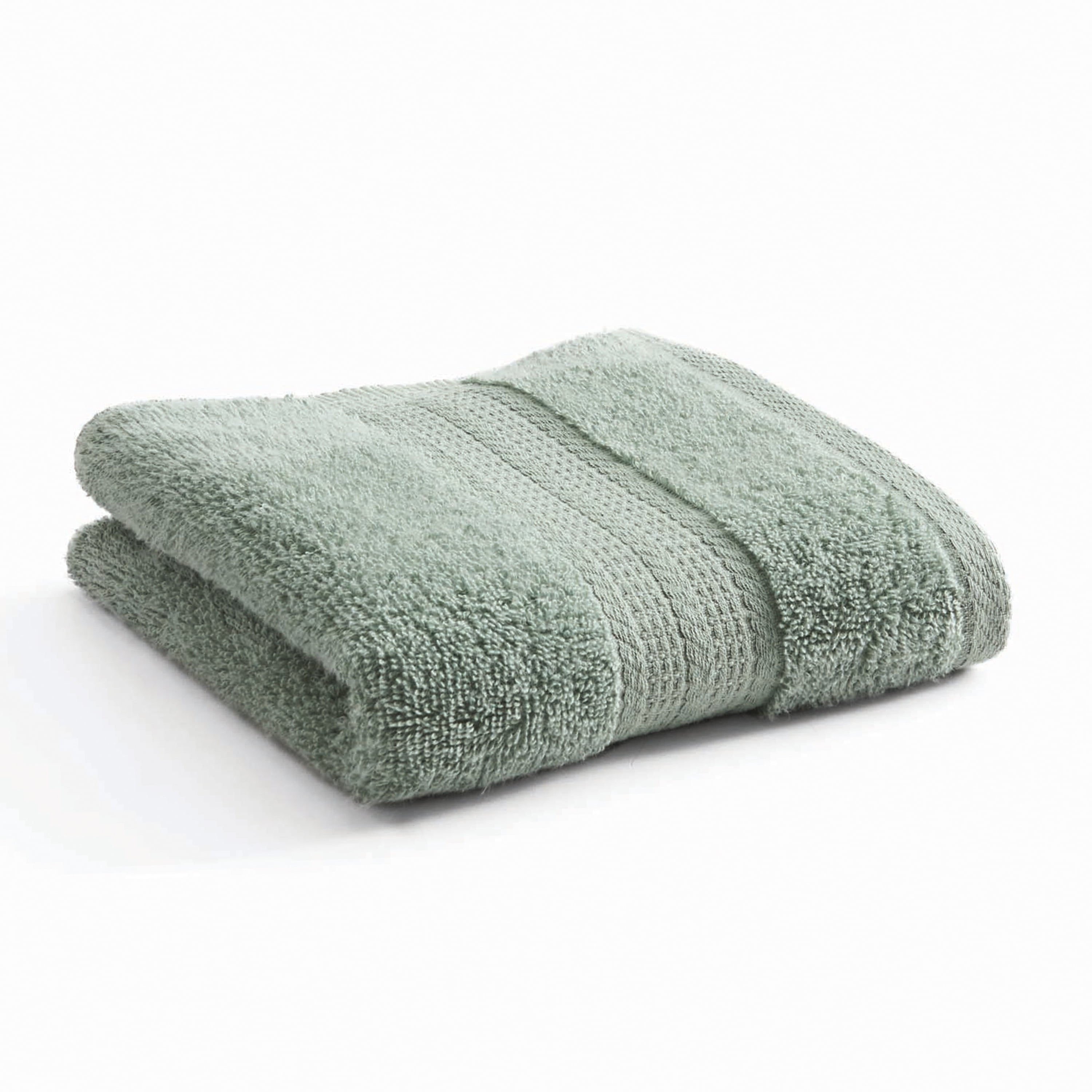 Vintage Fieldcrest Green Two Tone Bath Towels Set of 6 