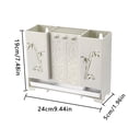 thumbnail image 1 of Billuyoard Caja de almacenamiento de tenedor de montaje en pared para soporte de palillos multifuncional, estante de drenaje para cocina Cocina y Comedor Beige, 1 of 3