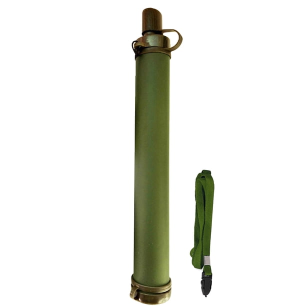 Sywqhk Filtro de camping Purificador de agua Herramienta de emergencia para vida salvaje al aire libre (Verde militar) Sywqhk Alta Calidad