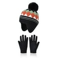 thumbnail image 2 of Eltusu Boys Hats Scarves Gloves Sets, Winter 3 Pieces Outdoor Beanies Scarves Mittens Sets 4-10 T Size Acrylic, 2 of 4