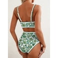 thumbnail image 2 of Conjunto de bikini Herseas para mujer, cintura alta, estampado floral, talla L, 2 of 6