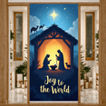 thumbnail image 3 of Nativity Scene Christmas Banner Religious Decoration Star Design Joy Message for Holiday Celebration Indoor Display Festive Event, 3 of 9