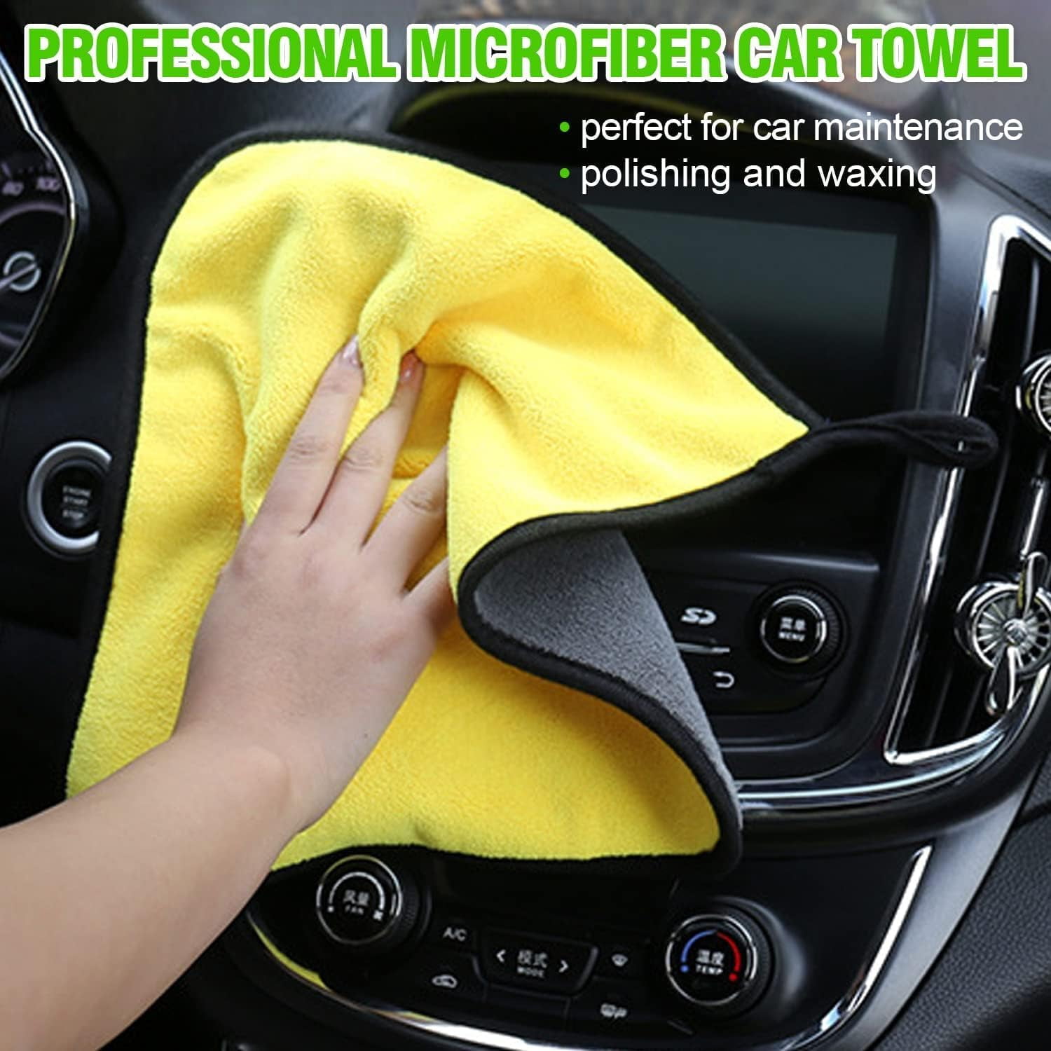 62'' Car Wash Brush with Long Handle, Chenille Car Cleaning Kits for Cars RV SUV Truck, 11Pcs